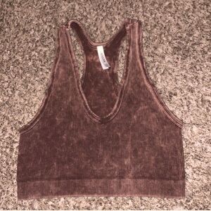 Zenana Brown Ribbed Bralette Size Large/Extra Large
